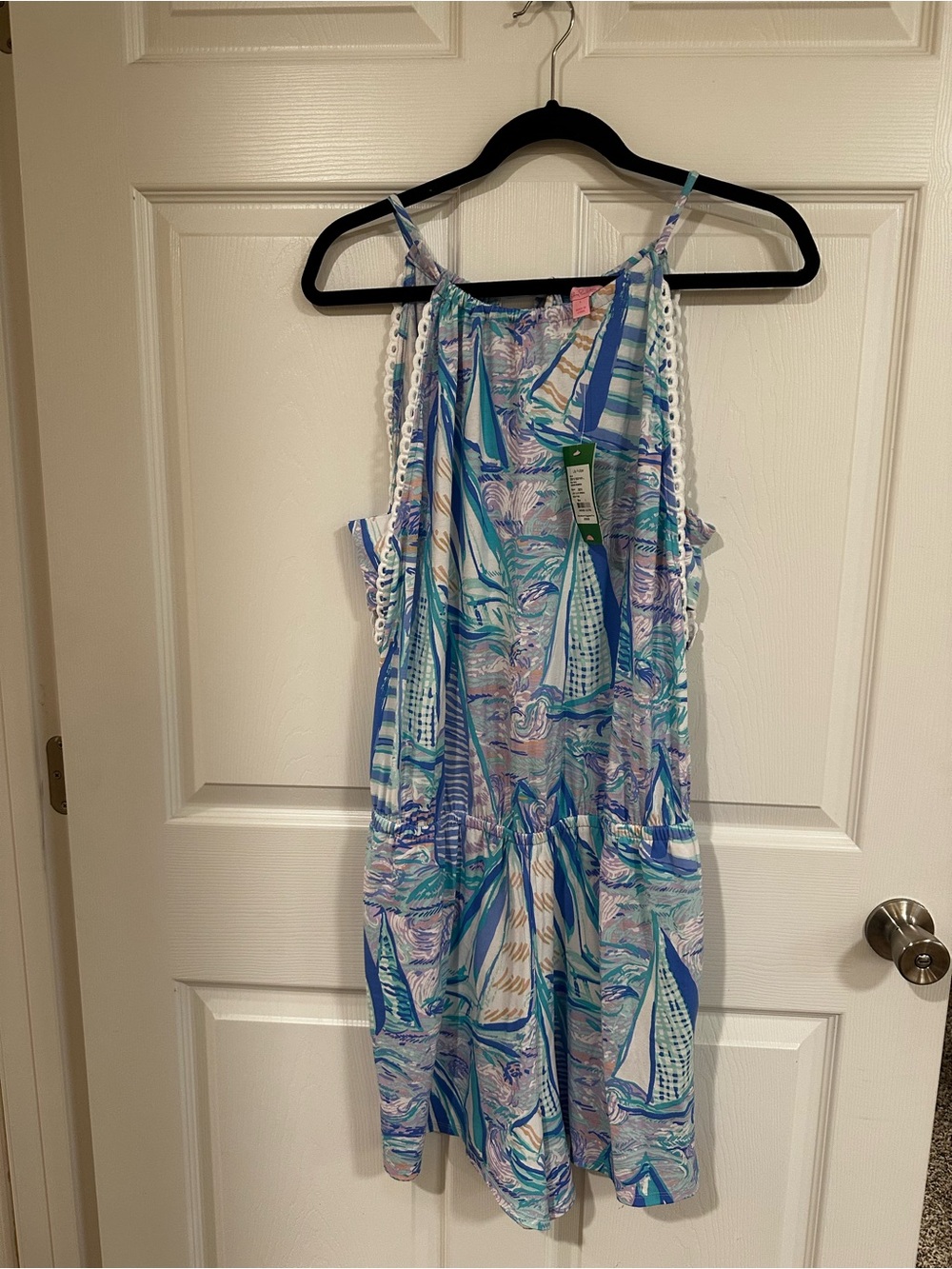 NEW WITH TAGS Lilly Pulitzer Aboat Time Gianni Romper size L - Picture 1 of 5